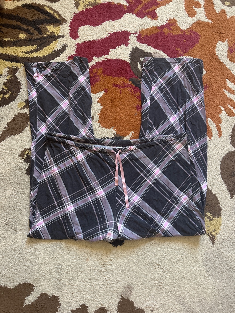 Y2K Unlisted Black & Pink Plaid Lounge Pants | Size L